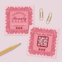 Pink Vintage Style Ornate Frame Salon Social Media