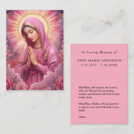 Pink VIrgin Mary Memorial Card
