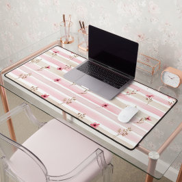 Pink Watercolor Floral Stripe Pattern