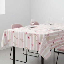 Pink Watercolor Floral Stripe Pattern