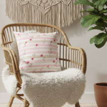 Pink Watercolor Floral Stripe Pattern