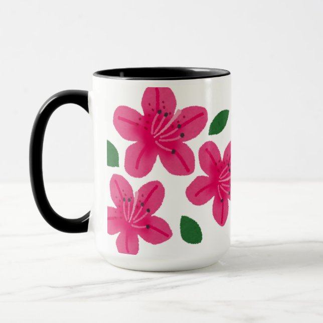 Pink Watercolor Flower Mug Mugg (Vänster)
