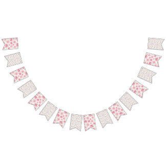 Pink Watercolor Roses bunting banner Vimplar