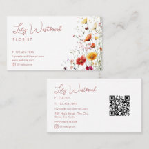 Pink Watercolor Wildflower Modern Elegant Script