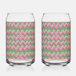 Pink Wave Soda Glass