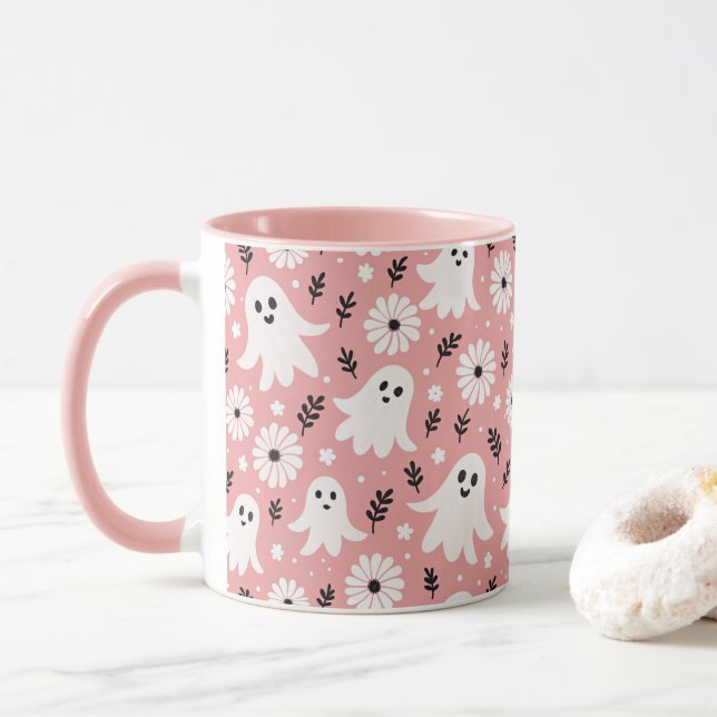 Pink Wavy Halloween Mugg (Med munk)