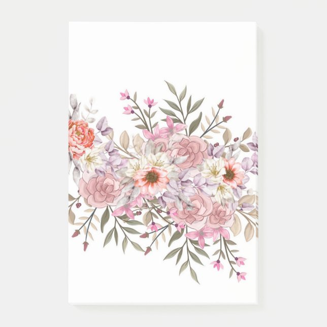 Pink Wedding Bouquet Post-it Block (Framsida)