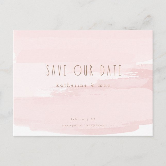 Pink Wedding Postcard Save our Date Vykort (Framsida)