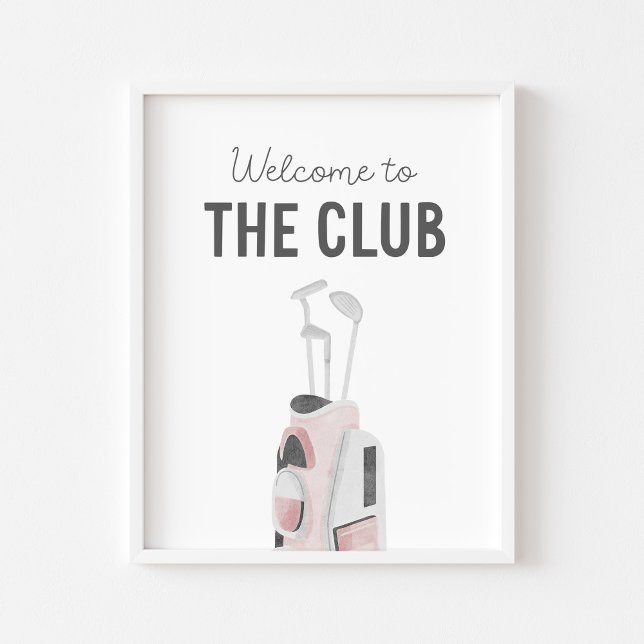Pink Welcome to the Club Golf Nursery Poster (Skapare uppladdad)