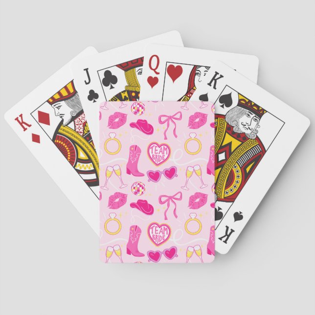 Pink Western Bachelorette Playing Cards Casinokort (Baksidan)