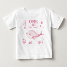 Pink Whale Oneder The Sea 1st Birthday  T Shirt