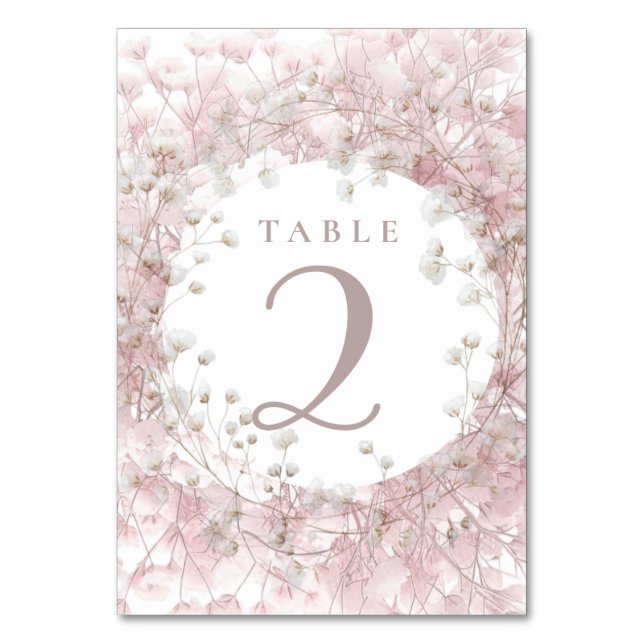 pink white baby's breath flowers table 2 bordsnummer (Baksidan)