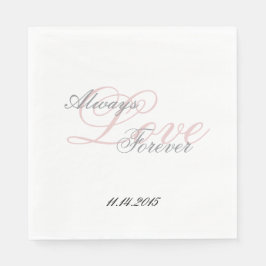 Pink White Blush Grey Love Always Wedding Pappersservett