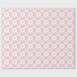Pink White Daisy Pattern  Presentpapper