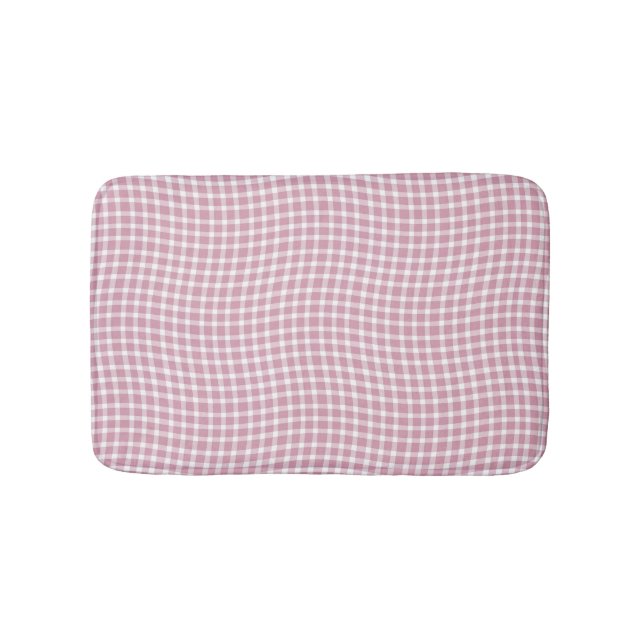 Pink White Plaid Checker Seamless Pattern Badrumsmatta (Framsidan)