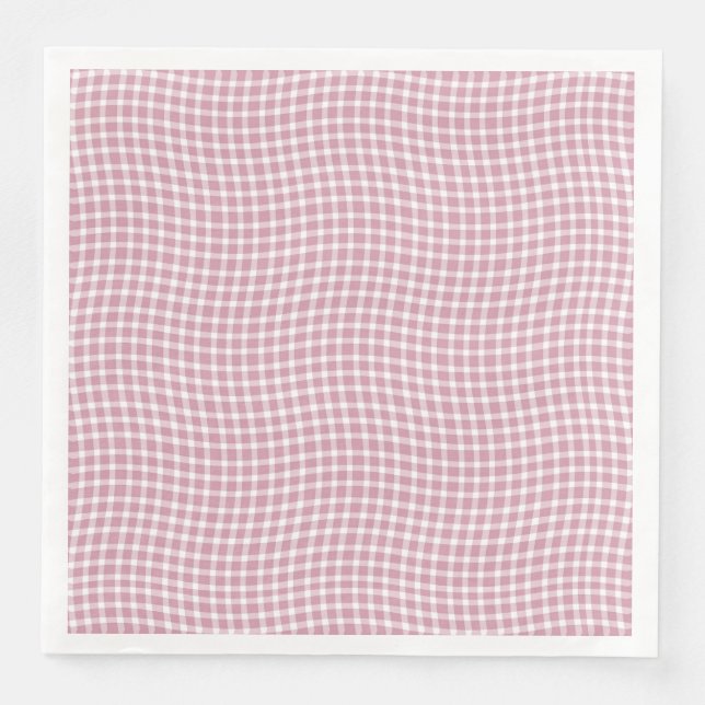 Pink White Plaid Checker Seamless Pattern Pappersservett (Framsida)
