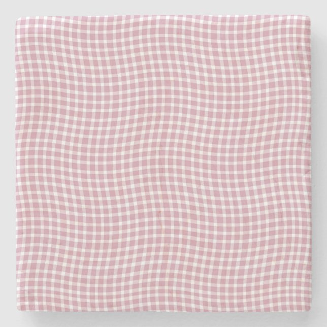 Pink White Plaid Checker Seamless Pattern Stenunderlägg (Framsidan)