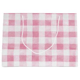 Pink White Plaid Stripes Birthday