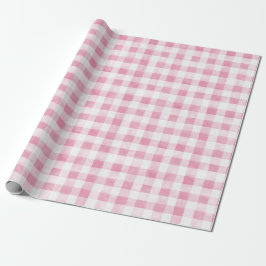 Pink White Plaid Stripes Birthday Presentpapper