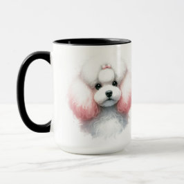 Pink White Poodle Christmas Coffee Mug Mugg