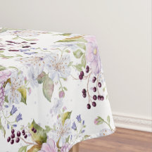 Pink White Purple Watercolor Wildflower