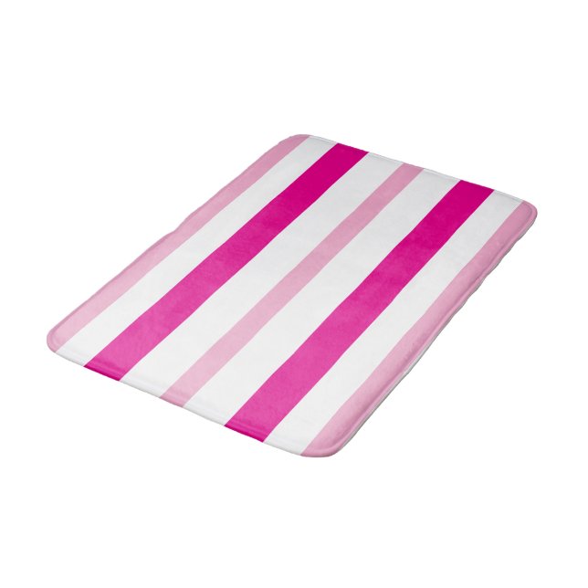 Pink White Summer Stripes Badrumsmatta (Vinklad)