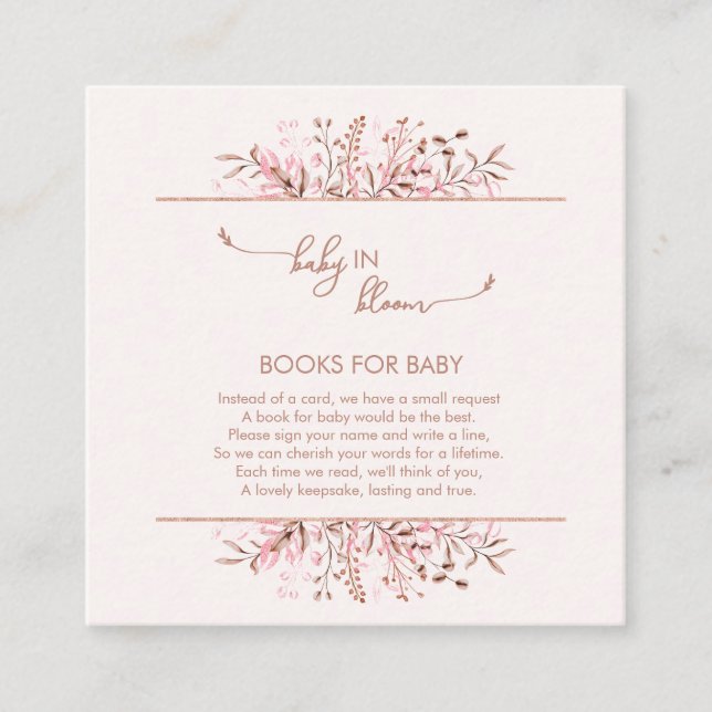 Pink Wildflower Baby in Bloom Books for Baby Tilläggskort (Framsida)