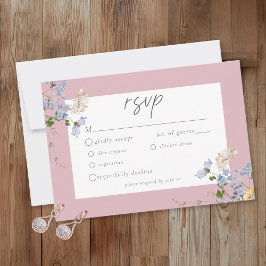 Pink Wildflower Garden Elegant Wedding OSA Kort