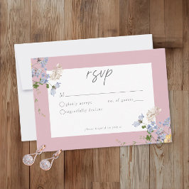 Pink Wildflower Garden Elegant Wedding OSA Kort