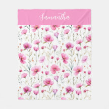 Pink Wildflower Watercolor Name