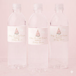 Pink Winter Baby Its Cold Outside Baby Shower Vattenflaskor Etikett