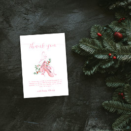 Pink Winter Ballerina Tutu Cold Baby Shower  Tack Kort