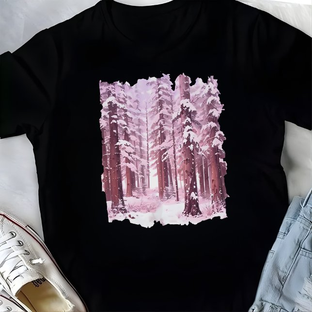 Pink Winter Forest  T Shirt (Skapare uppladdad)