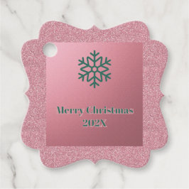 Pink Winter Setting Christmas Blessings Gåvor Etiketter