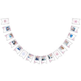 pink Winter Wonderland photo bunting banner Vimplar
