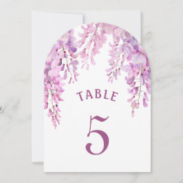 Pink Wisteria Arch Table Number Inbjudningar