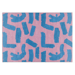 Pink with Blue Brushstroke Pattern 