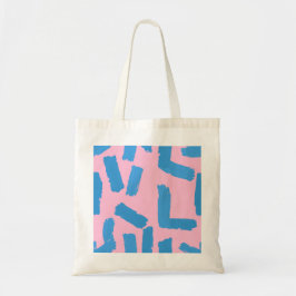 Pink with Blue Brushstroke Pattern Budget Tygkasse