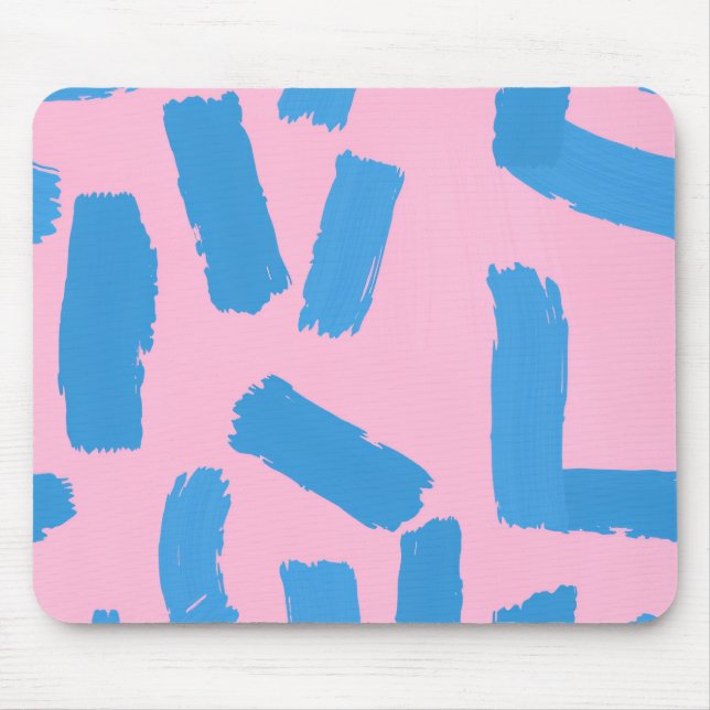 Pink with Blue Brushstroke Pattern  Musmatta (Framsidan)