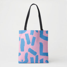 Pink with Blue Brushstroke Pattern  Tygkasse
