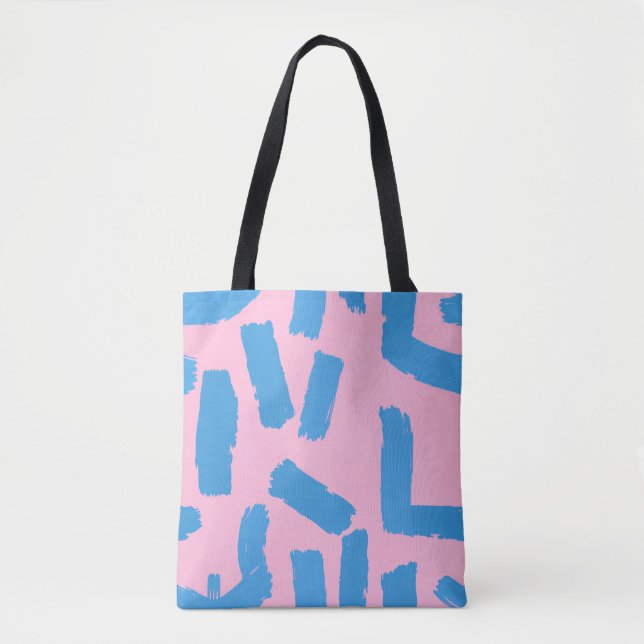 Pink with Blue Brushstroke Pattern  Tygkasse (Framsida)