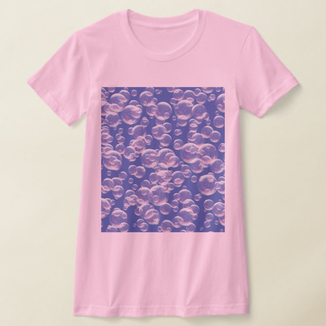Pink with blue bubbles t shirt (Laydown)