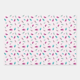 Pink Wrapping Paper Set of 3 Sheets