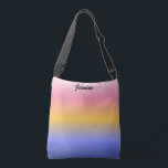 Pink Yellow and Blue Gradient Axelväska<br><div class="desc">Pink shades into yellow,  which shades into blue on this beautiful crossbody bag.  Perfect for spring or summer,  for shopping,  at the office,  or at school.</div>