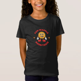 Pink Yellow Cartoon Waffle Food Logo T-Shirt
