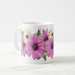 Pink Yellow Floral Rustic Elegant Wedding Kaffemugg