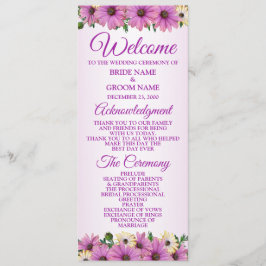 Pink Yellow Floral Rustic Elegant Wedding  Program
