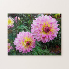 Pink Yellow Flowers blooming aesthetic Photo - Pussel