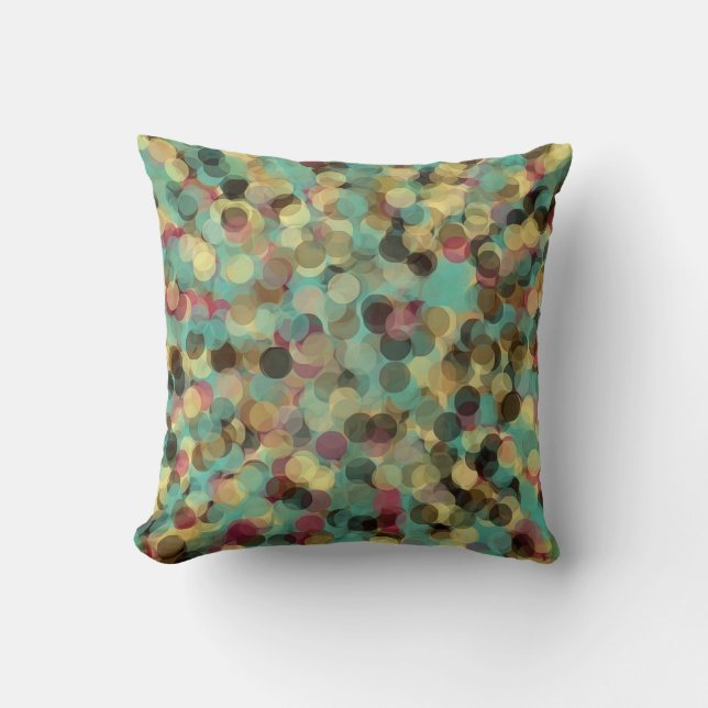 pink yellow green and blue circle pattern abstract kudde (Framsida)