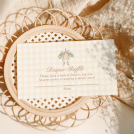 Pink & Yellow Lemon Bow Diaper Lotteri Tilläggskort